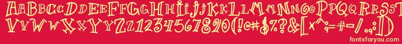 Goofball Font – Yellow Fonts on Red Background