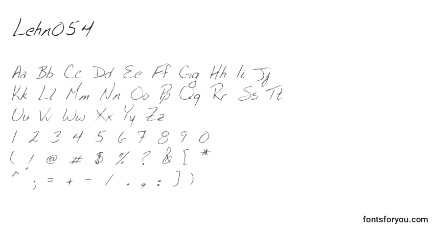 A fonte Lehn054 – alfabeto, números, caracteres especiais