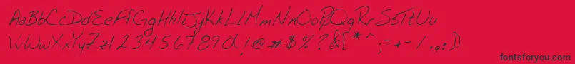 フォントLehn054 – 赤い背景に黒い文字