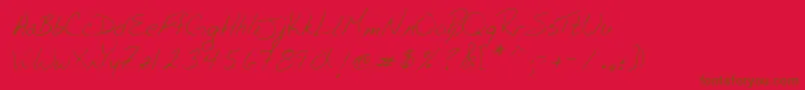 Lehn054-Schriftart – Braune Schriften auf rotem Hintergrund