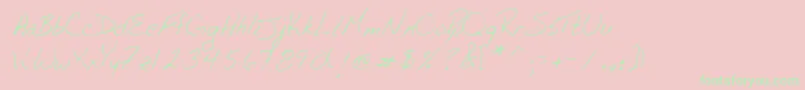 Lehn054-Schriftart – Grüne Schriften auf rosa Hintergrund