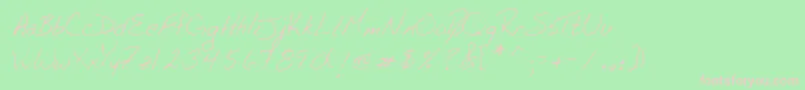 Lehn054 Font – Pink Fonts on Green Background