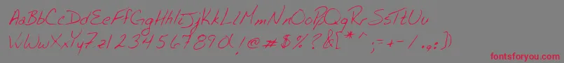 Lehn054 Font – Red Fonts on Gray Background