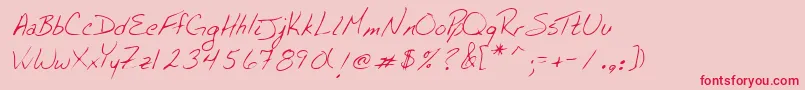 Lehn054 Font – Red Fonts on Pink Background
