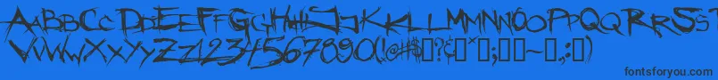 Angryblue Font – Black Fonts on Blue Background