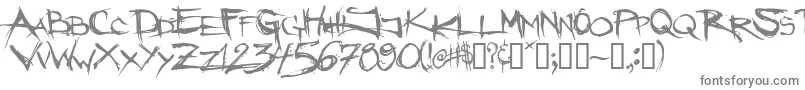 Angryblue-fontti – harmaat kirjasimet valkoisella taustalla