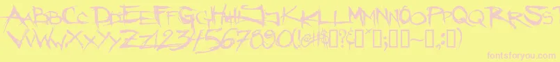 Angryblue-fontti – vaaleanpunaiset fontit keltaisella taustalla