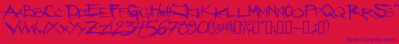 Angryblue Font – Purple Fonts on Red Background