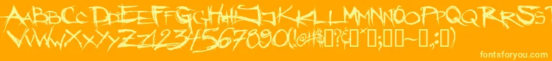 Angryblue Font – Yellow Fonts on Orange Background