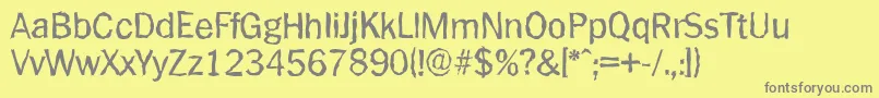 PlymouthrandomRegular Font – Gray Fonts on Yellow Background