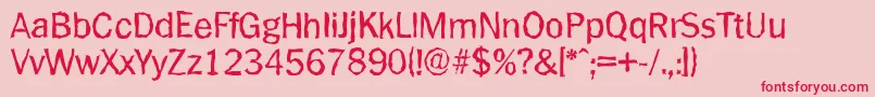 PlymouthrandomRegular Font – Red Fonts on Pink Background