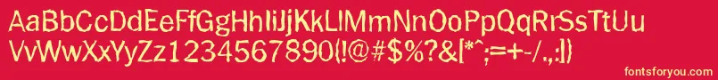 PlymouthrandomRegular Font – Yellow Fonts on Red Background