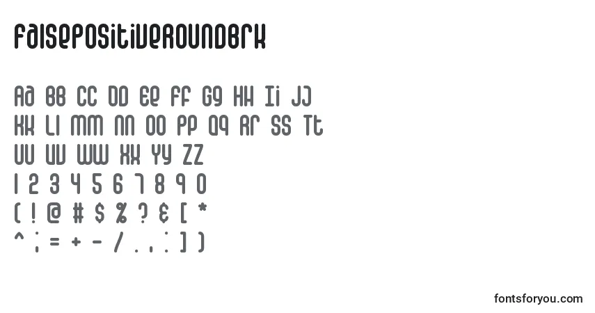 A fonte FalsePositiveRoundBrk – alfabeto, números, caracteres especiais
