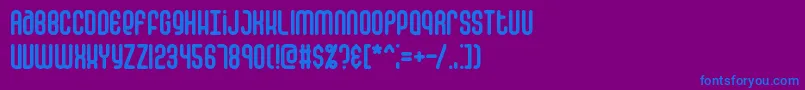 フォントFalsePositiveRoundBrk – 紫色の背景に青い文字