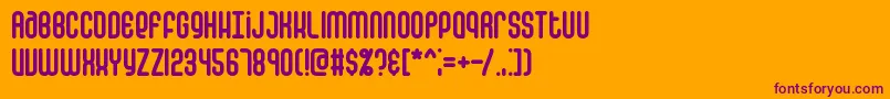 フォントFalsePositiveRoundBrk – オレンジの背景に紫のフォント