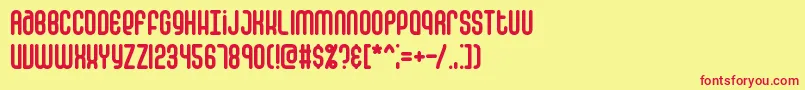 FalsePositiveRoundBrk Font – Red Fonts on Yellow Background