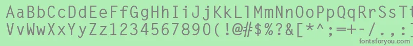 フォントLettergothicstdBold – 緑の背景に灰色の文字