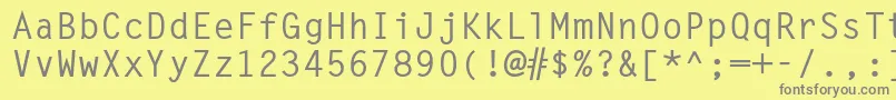 フォントLettergothicstdBold – 黄色の背景に灰色の文字