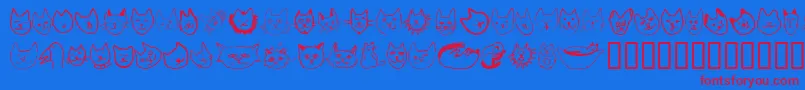 Linufa Font – Red Fonts on Blue Background