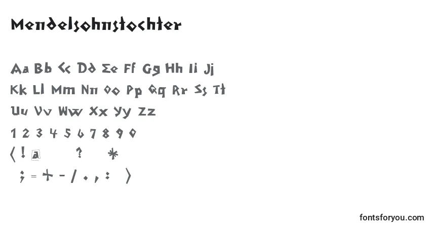 Schriftart Mendelsohnstochter – Alphabet, Zahlen, spezielle Symbole