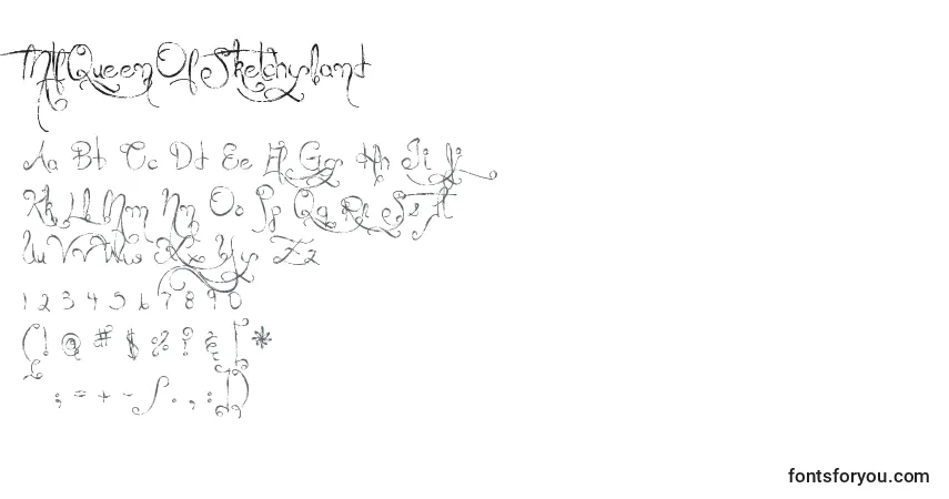 Schriftart MtfQueenOfSketchyland – Alphabet, Zahlen, spezielle Symbole
