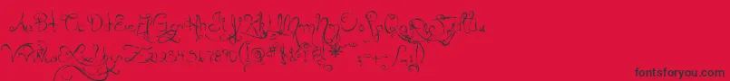 MtfQueenOfSketchyland Font – Black Fonts on Red Background