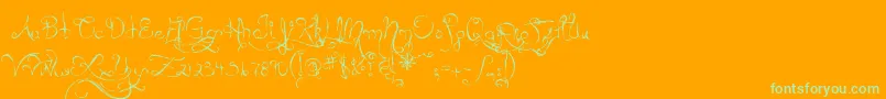 フォントMtfQueenOfSketchyland – オレンジの背景に緑のフォント
