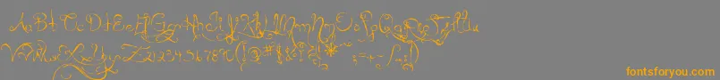 Fonte MtfQueenOfSketchyland – fontes laranjas em um fundo cinza