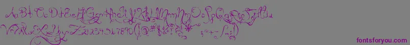 MtfQueenOfSketchyland Font – Purple Fonts on Gray Background