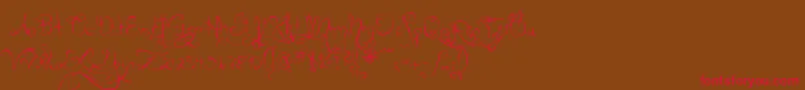 MtfQueenOfSketchyland Font – Red Fonts on Brown Background
