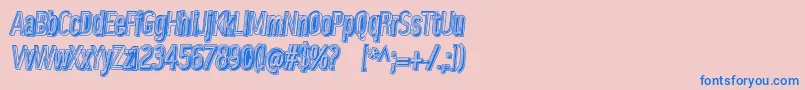 Lowermetal Font – Blue Fonts on Pink Background