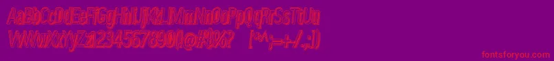 Lowermetal Font – Red Fonts on Purple Background