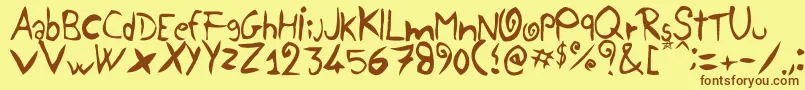 Yellowjug Font – Brown Fonts on Yellow Background