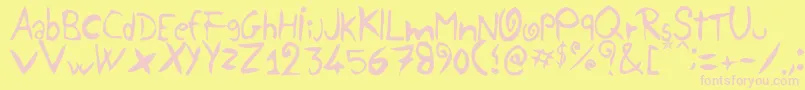 Yellowjug Font – Pink Fonts on Yellow Background