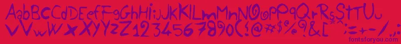 Yellowjug Font – Purple Fonts on Red Background