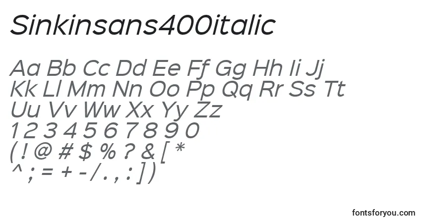 Schriftart Sinkinsans400italic – Alphabet, Zahlen, spezielle Symbole