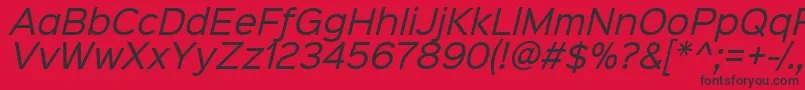 Шрифт Sinkinsans400italic – чёрные шрифты на красном фоне