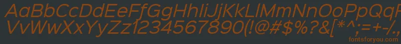 Sinkinsans400italic-fontti – ruskeat fontit mustalla taustalla