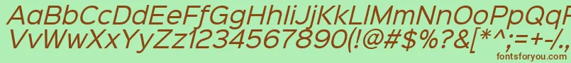 Sinkinsans400italic Font – Brown Fonts on Green Background