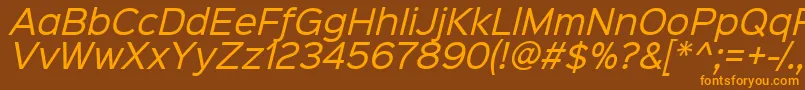 Sinkinsans400italic Font – Orange Fonts on Brown Background