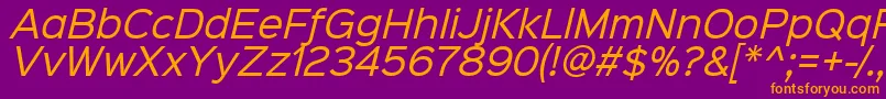 Sinkinsans400italic Font – Orange Fonts on Purple Background