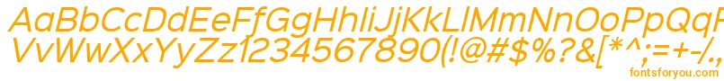 フォントSinkinsans400italic – 白い背景にオレンジのフォント