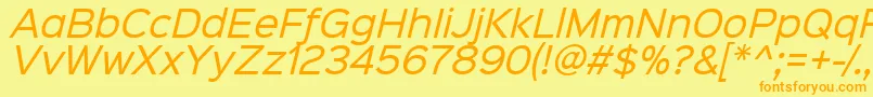 Sinkinsans400italic Font – Orange Fonts on Yellow Background