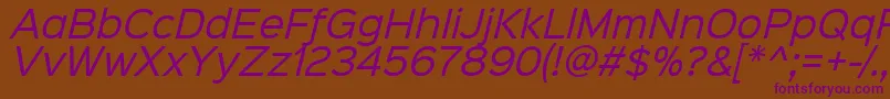 Sinkinsans400italic Font – Purple Fonts on Brown Background