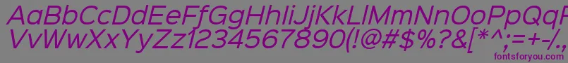 Sinkinsans400italic-fontti – violetit fontit harmaalla taustalla