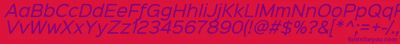 Sinkinsans400italic Font – Purple Fonts on Red Background