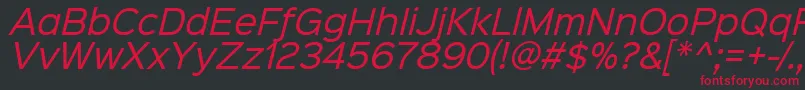 Sinkinsans400italic Font – Red Fonts on Black Background