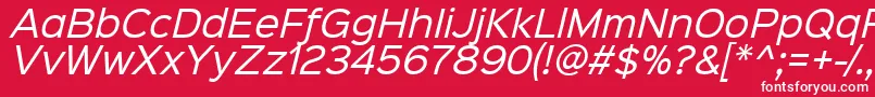Czcionka Sinkinsans400italic – białe czcionki na czerwonym tle