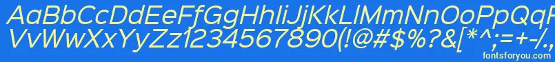 フォントSinkinsans400italic – 黄色の文字、青い背景