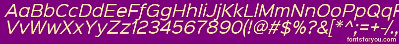 Sinkinsans400italic Font – Yellow Fonts on Purple Background